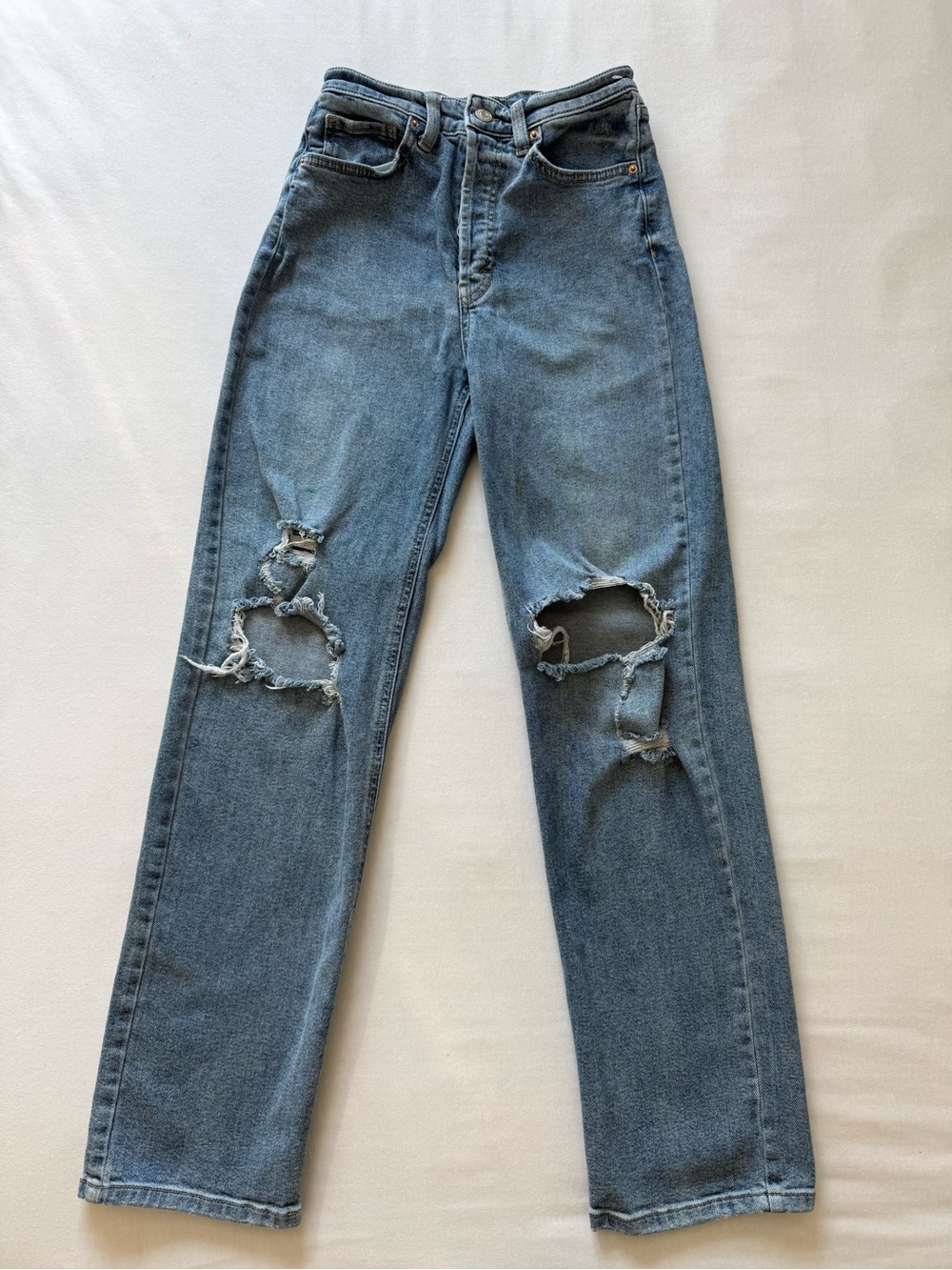 Wild Fable Distressed Super High Rise Straight Leg Jeans | 2